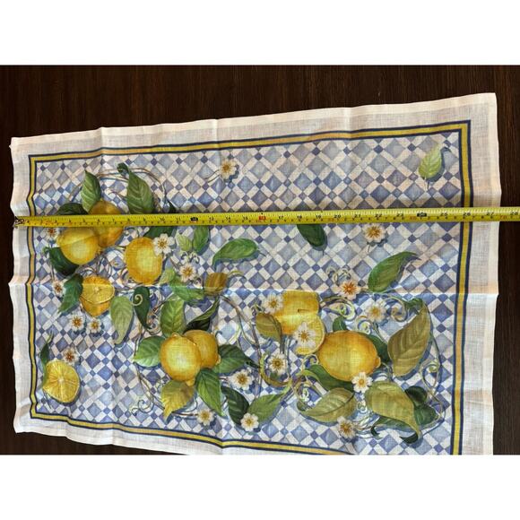 Linen Kitchen Tea Towel Lemon Tessitura Toscana Telerie Made in Italy - Picture 3 of 7